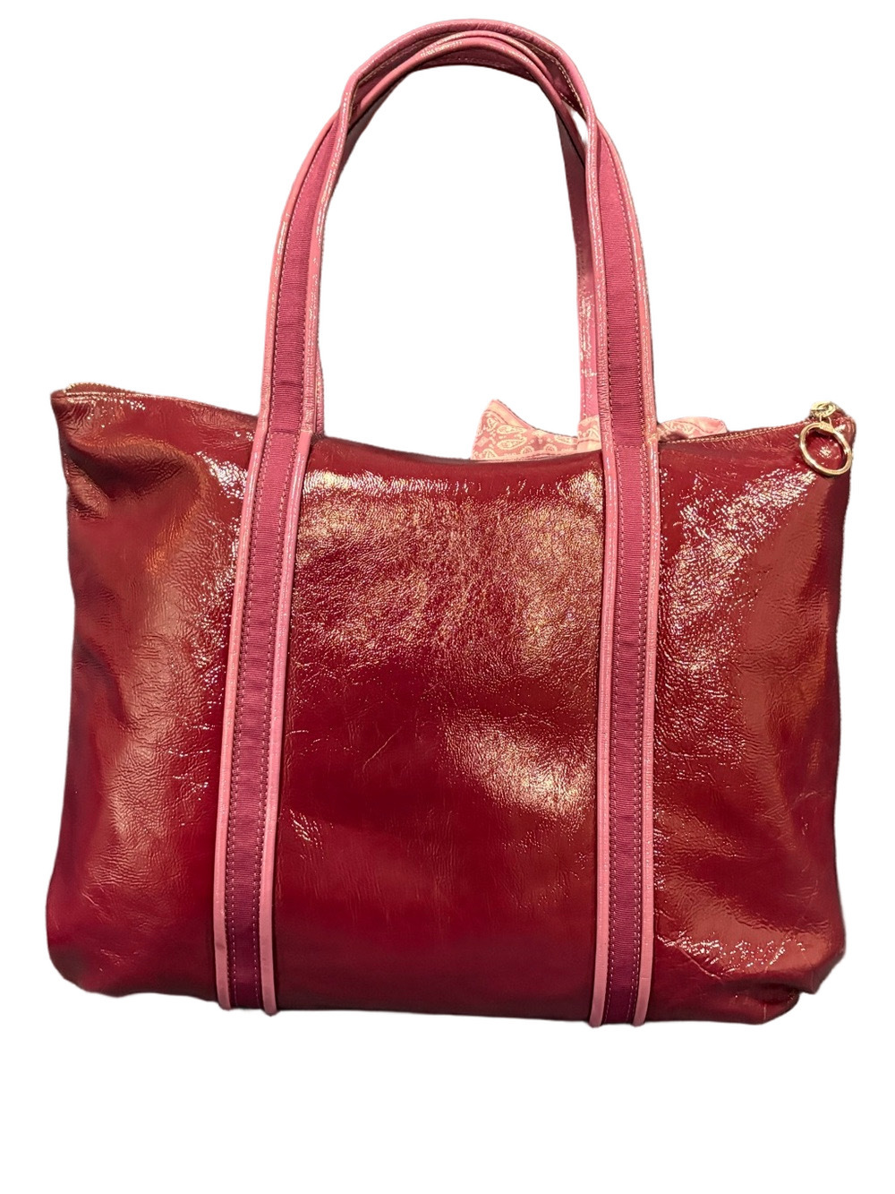 Coach Poppy Patent Leather Tote Bag Style 13836 Purple Pink Gold Hardware - Picture 2 of 16